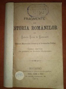 Istoria Românilor de Eudoxiu Hurmuzachi